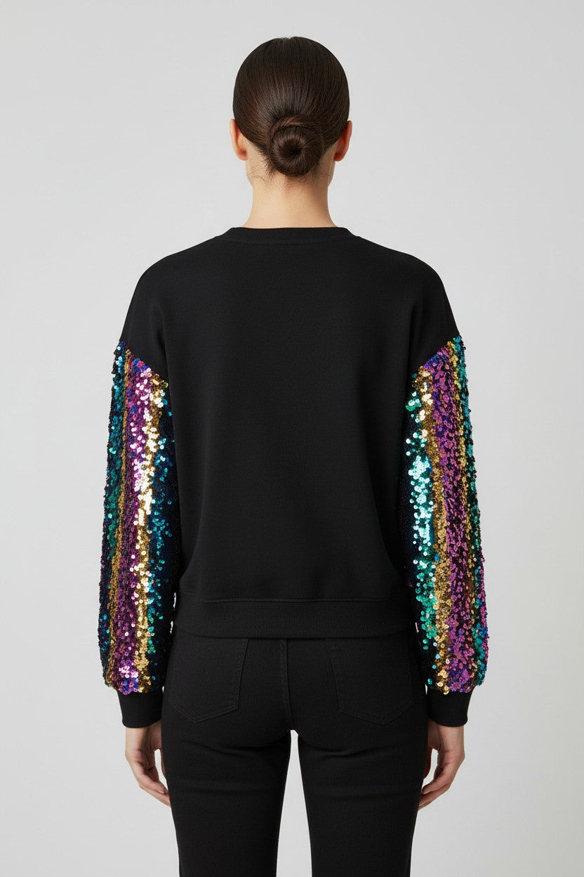 Desigual Damen Sweatshirt Schwarz Mehrfarbig Größe M