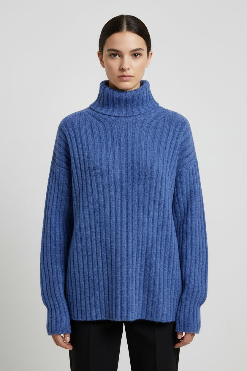 ESPRIT Damen Rollkragenpullover Blau Größe L