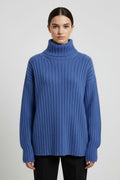 ESPRIT Damen Rollkragenpullover Blau Größe L