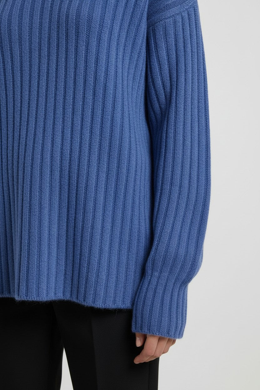 ESPRIT Damen Rollkragenpullover Blau Größe L
