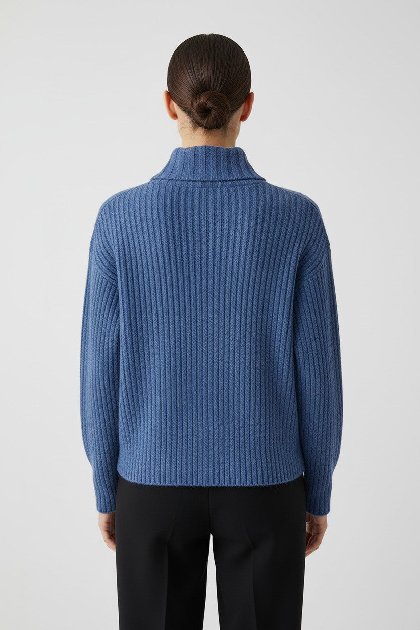 ESPRIT Damen Rollkragenpullover Blau Größe L