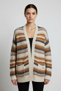 Guess Damen Strickjacke Weiß Grau Braun Größe S