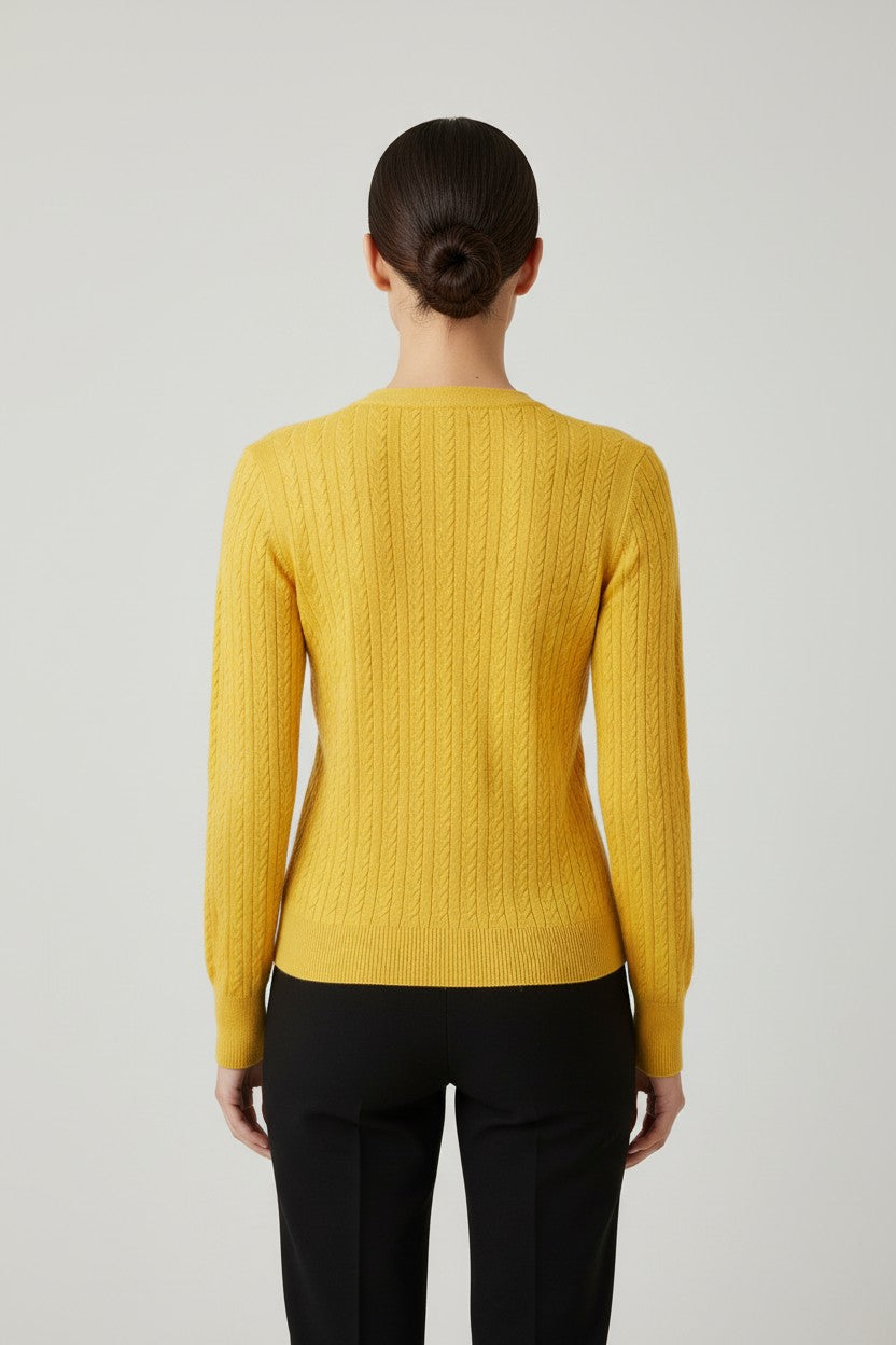 Tommy Hilfiger Damen Strickpullover Gelb Größe L