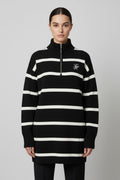 Tommy Hilfiger Damen Strickpullover Schwarz Weiß Größe S