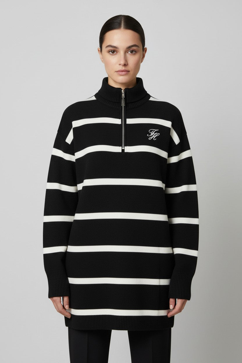 Tommy Hilfiger Damen Strickpullover Schwarz Weiß Größe S