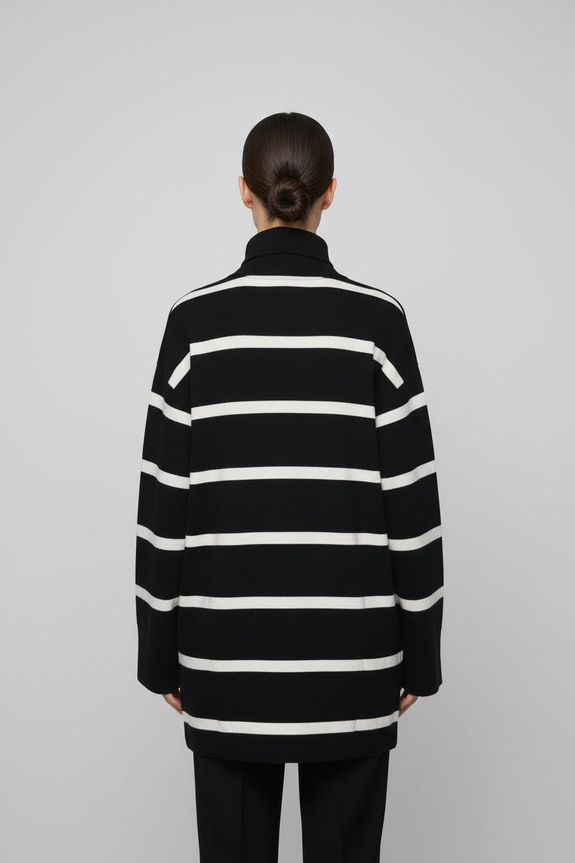 Tommy Hilfiger Damen Strickpullover Schwarz Weiß Größe S