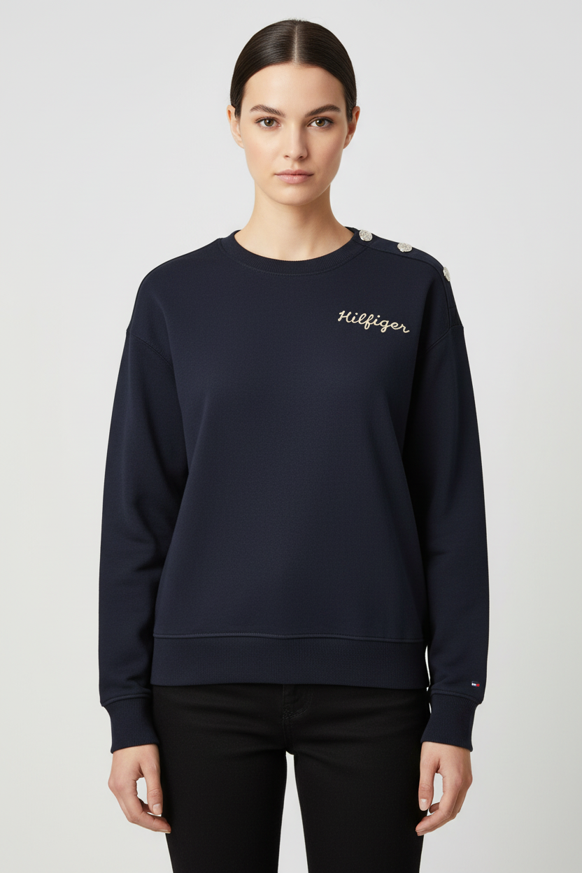 Tommy Hilfiger Damen Sweatshirt Blau Größe L