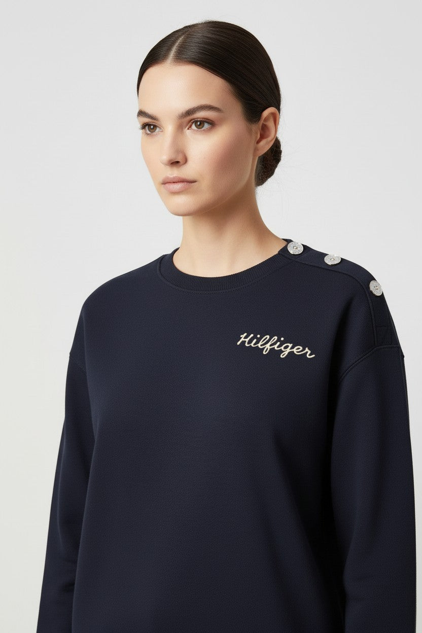 Tommy Hilfiger Damen Sweatshirt Blau Größe L