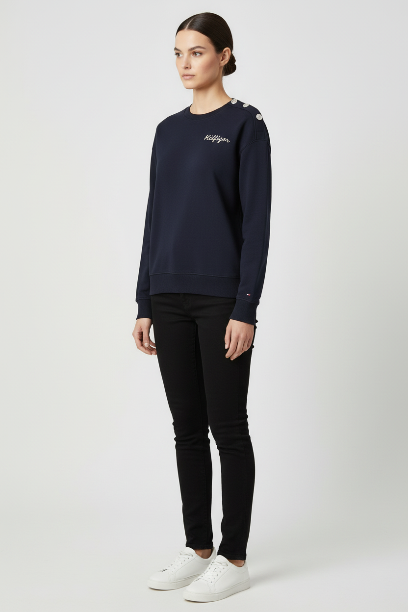 Tommy Hilfiger Damen Sweatshirt Blau Größe L