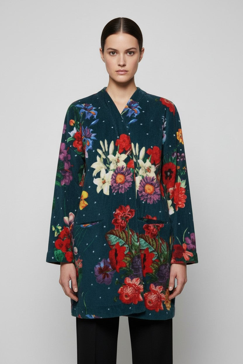Desigual Damen Kimono Blau Rot Mehrfarbig Größe M