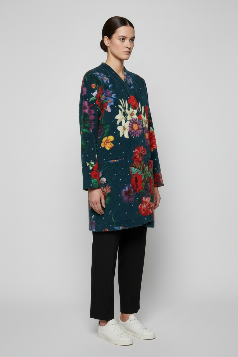 Desigual Damen Kimono Blau Rot Mehrfarbig Größe M