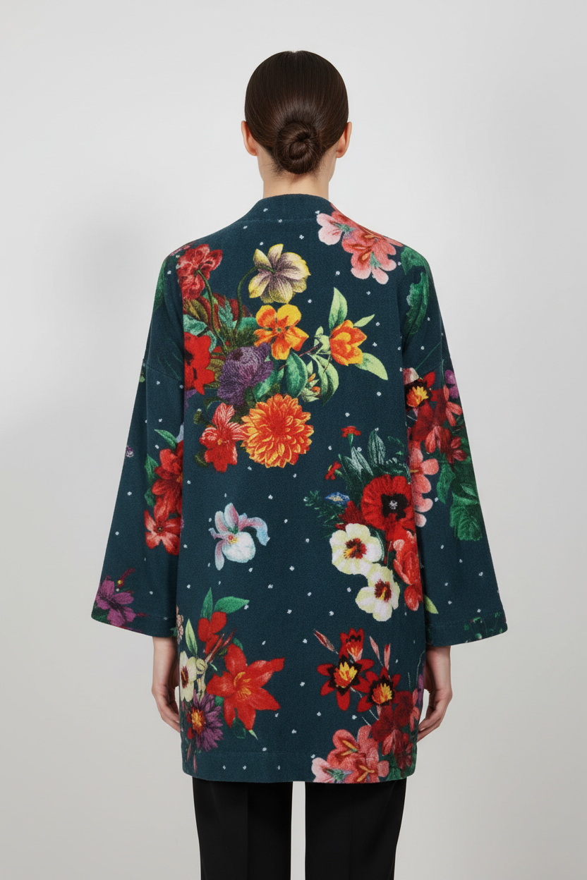 Desigual Damen Kimono Blau Rot Mehrfarbig Größe M