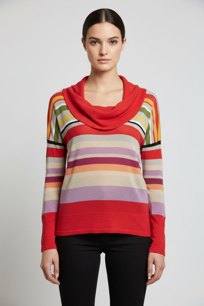 Desigual Damen Strickpullover Rot Mehrfarbig Größe M