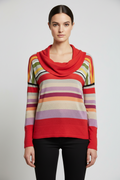 Desigual Damen Strickpullover Rot Mehrfarbig Größe M