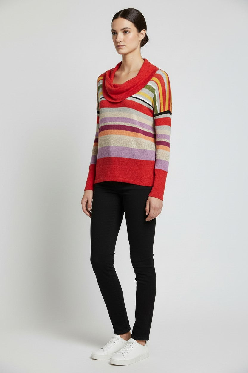Desigual Damen Strickpullover Rot Mehrfarbig Größe M