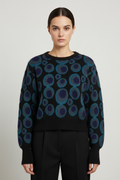 Desigual Damen Strickpullover Schwarz Blau Mehrfarbig Größe M