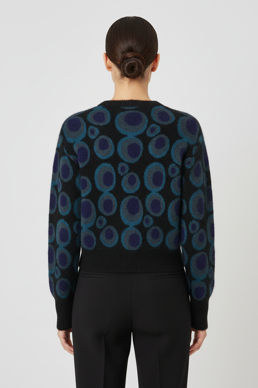 Desigual Damen Strickpullover Schwarz Blau Mehrfarbig Größe M
