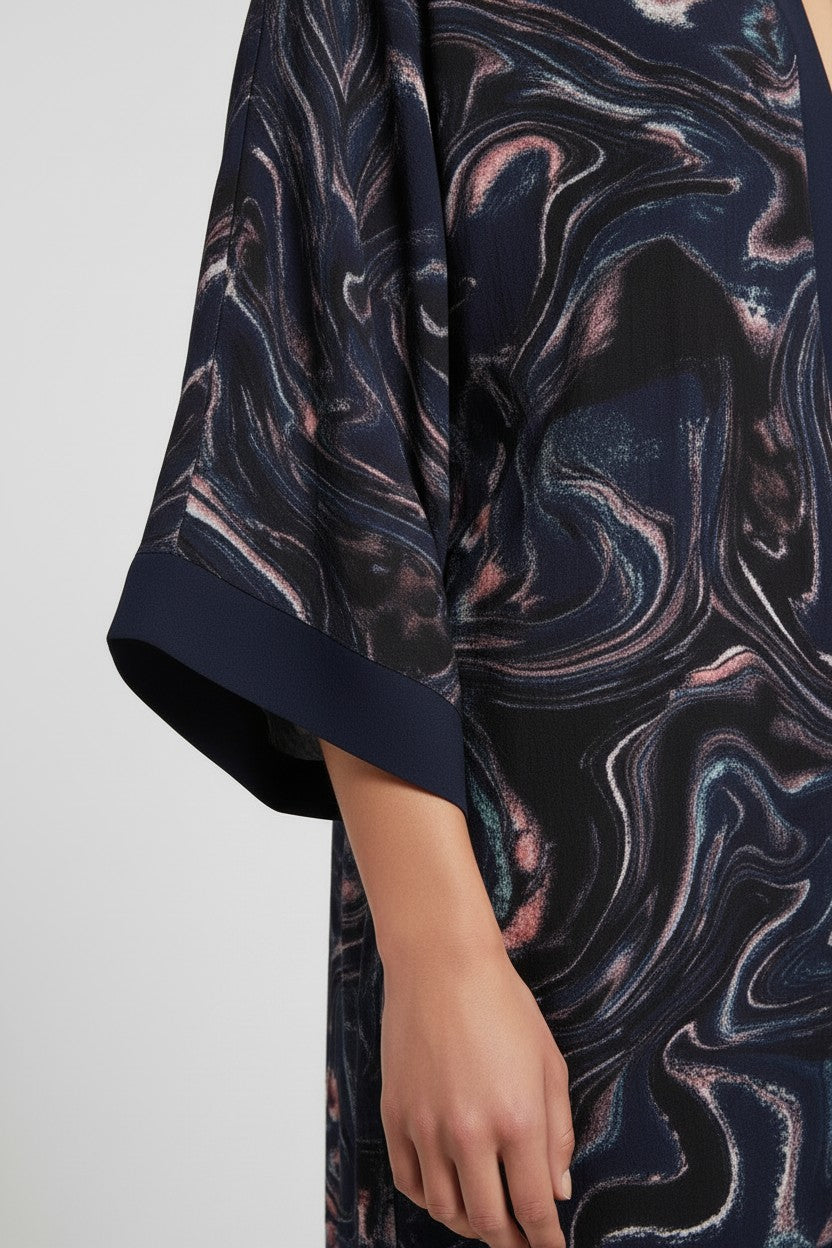 ESPRIT Damen Kimono Blau Mehrfarbig Größe M