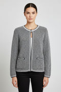 ESPRIT Damen Strickjacke Schwarz Weiß Größe M