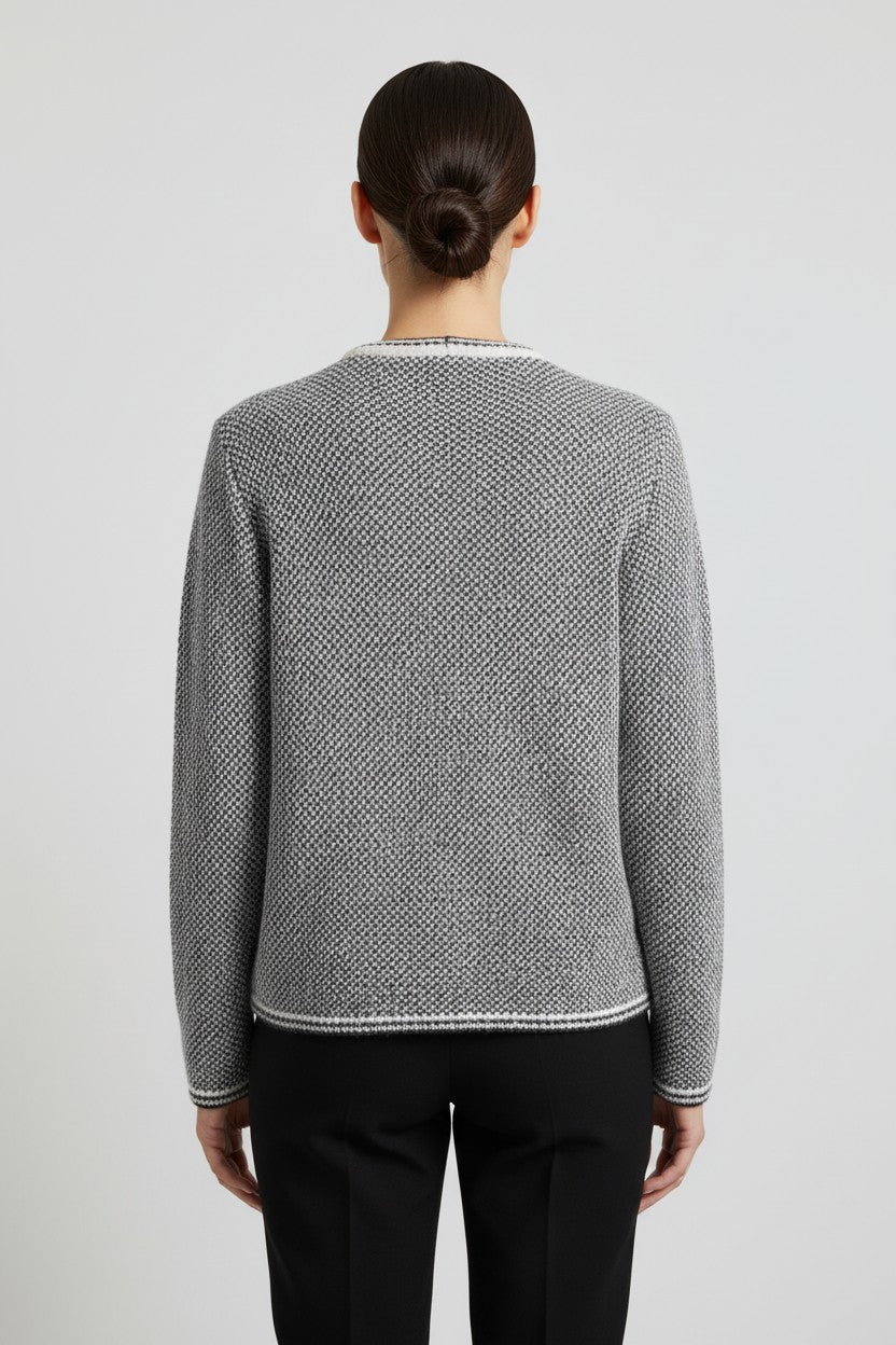 ESPRIT Damen Strickjacke Schwarz Weiß Größe M