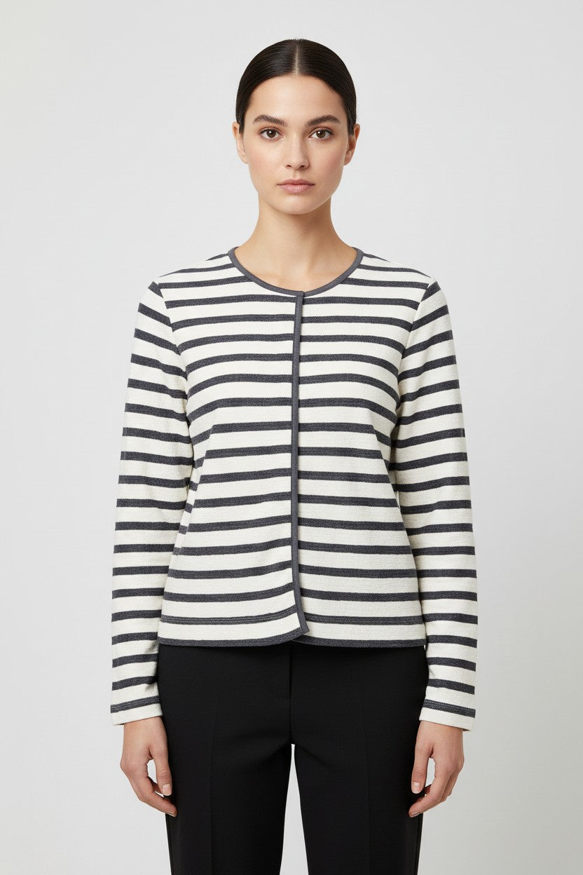 ESPRIT Damen Strickjacke Weiß Blau Größe L