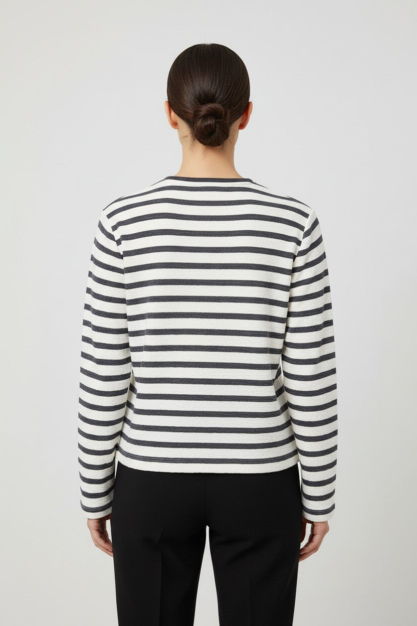 ESPRIT Damen Strickjacke Weiß Blau Größe L