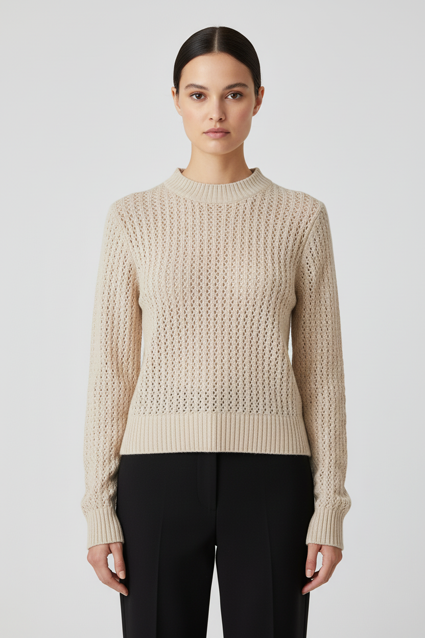 ESPRIT Damen Strickpullover Beige Größe S