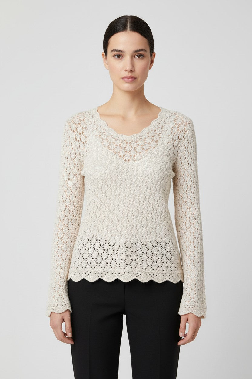 ESPRIT Damen Strickpullover Beige Größe S