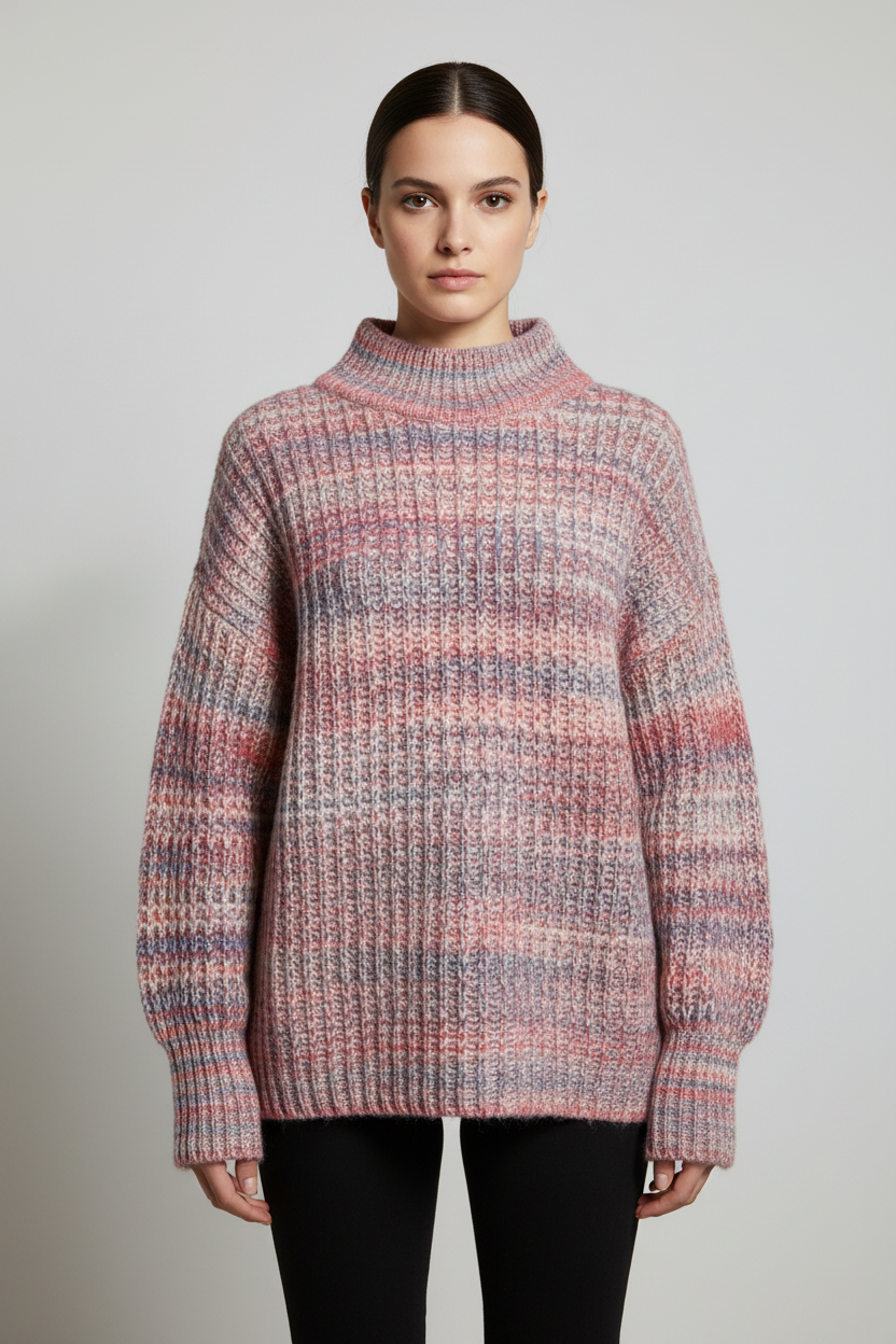 ESPRIT Damen Strickpullover Blau Rot Weiß Größe M