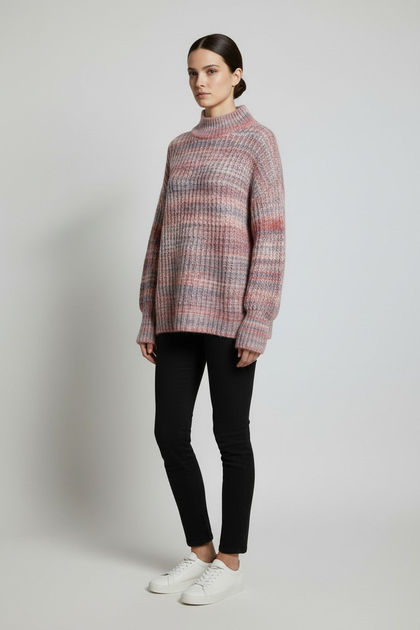 ESPRIT Damen Strickpullover Blau Rot Weiß Größe M