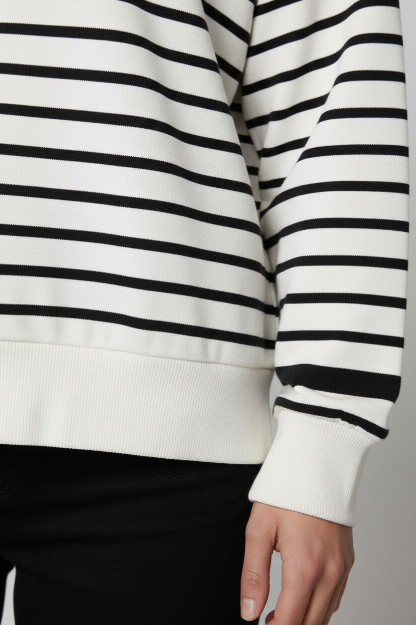 ESPRIT Damen Sweatshirt Weiß Schwarz Größe L