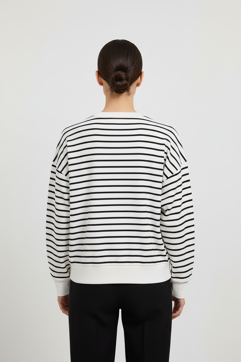 ESPRIT Damen Sweatshirt Weiß Schwarz Größe L