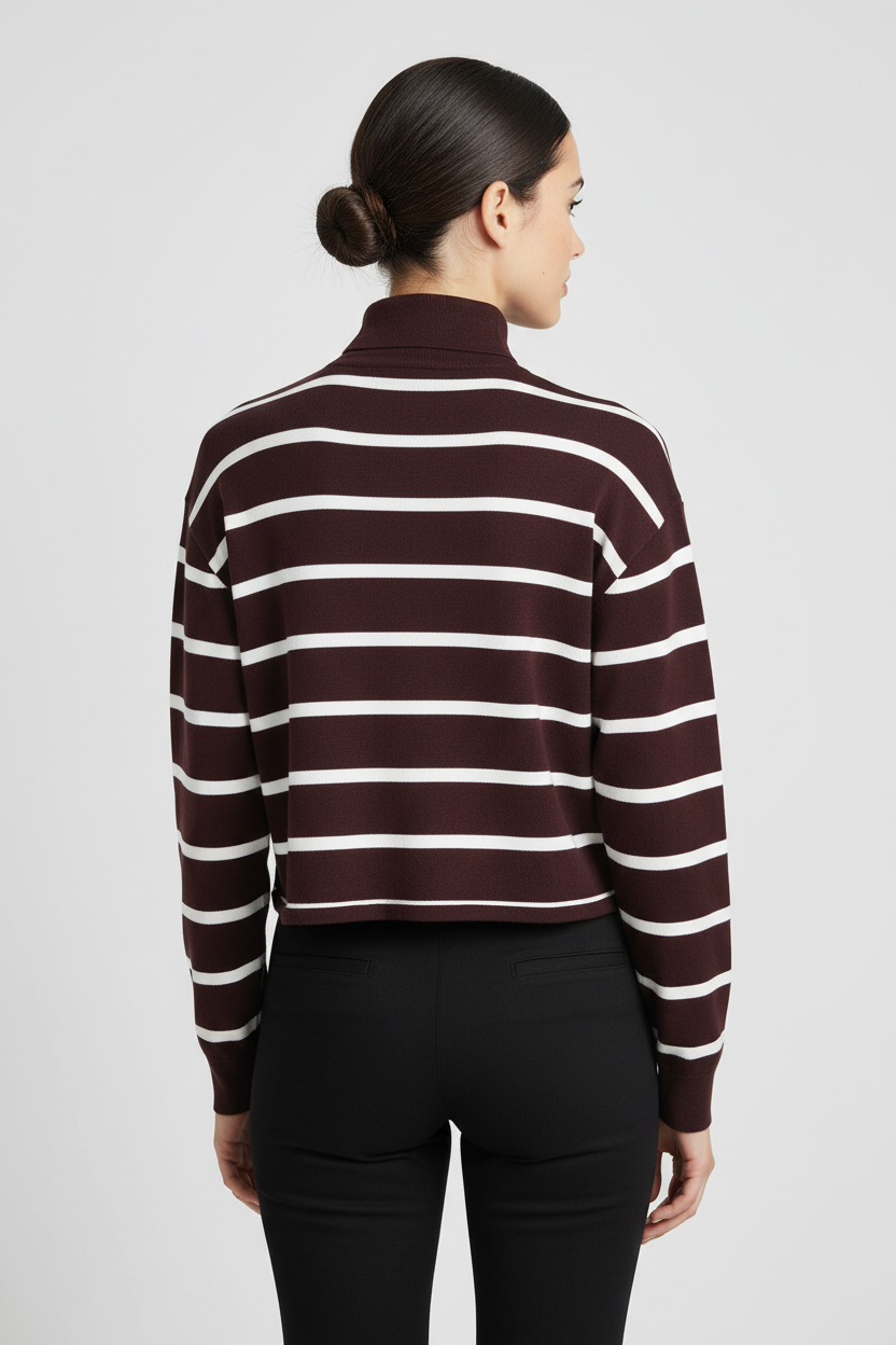 Guess Damen Rugby Shirt Lila Weiß Größe L