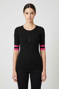 Guess Damen Strickpullover Schwarz Pink Größe M