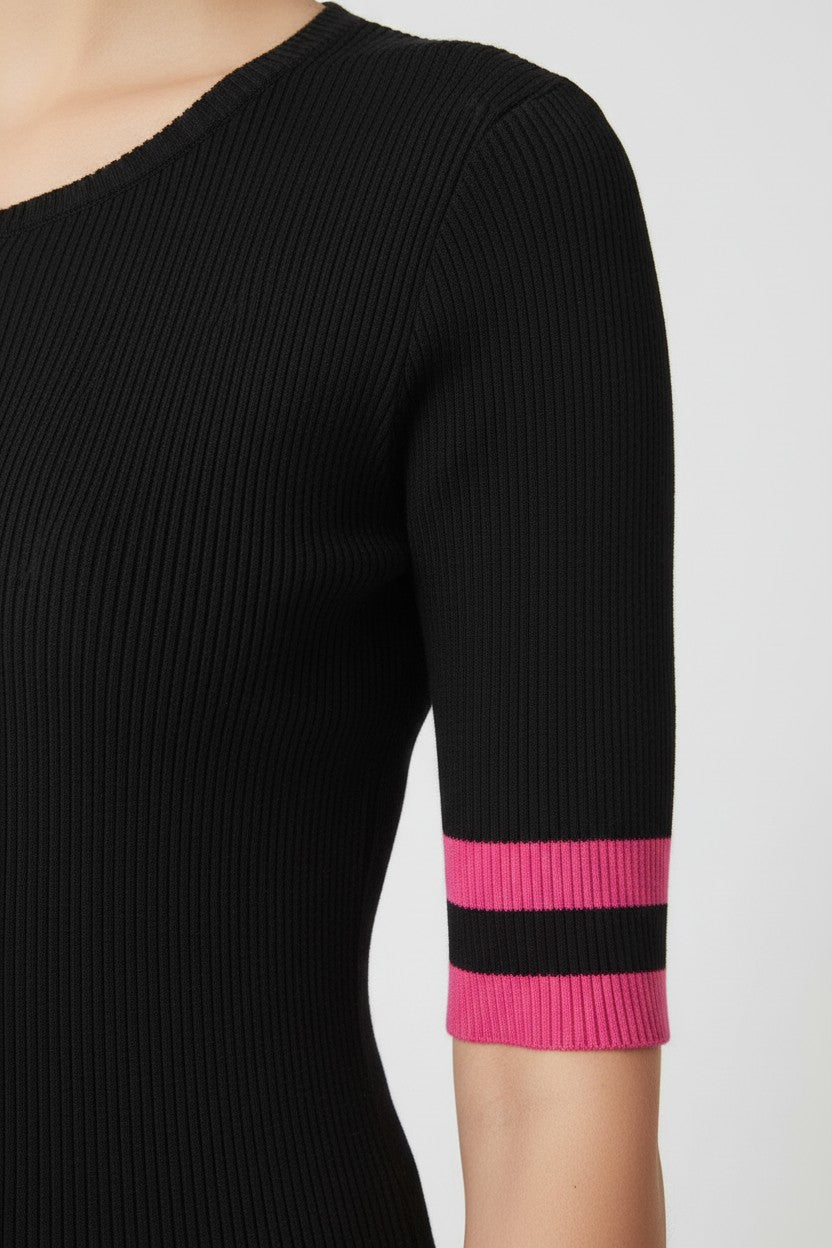 Guess Damen Strickpullover Schwarz Pink Größe M