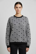 Guess Damen Strickpullover Schwarz Weiß Größe M