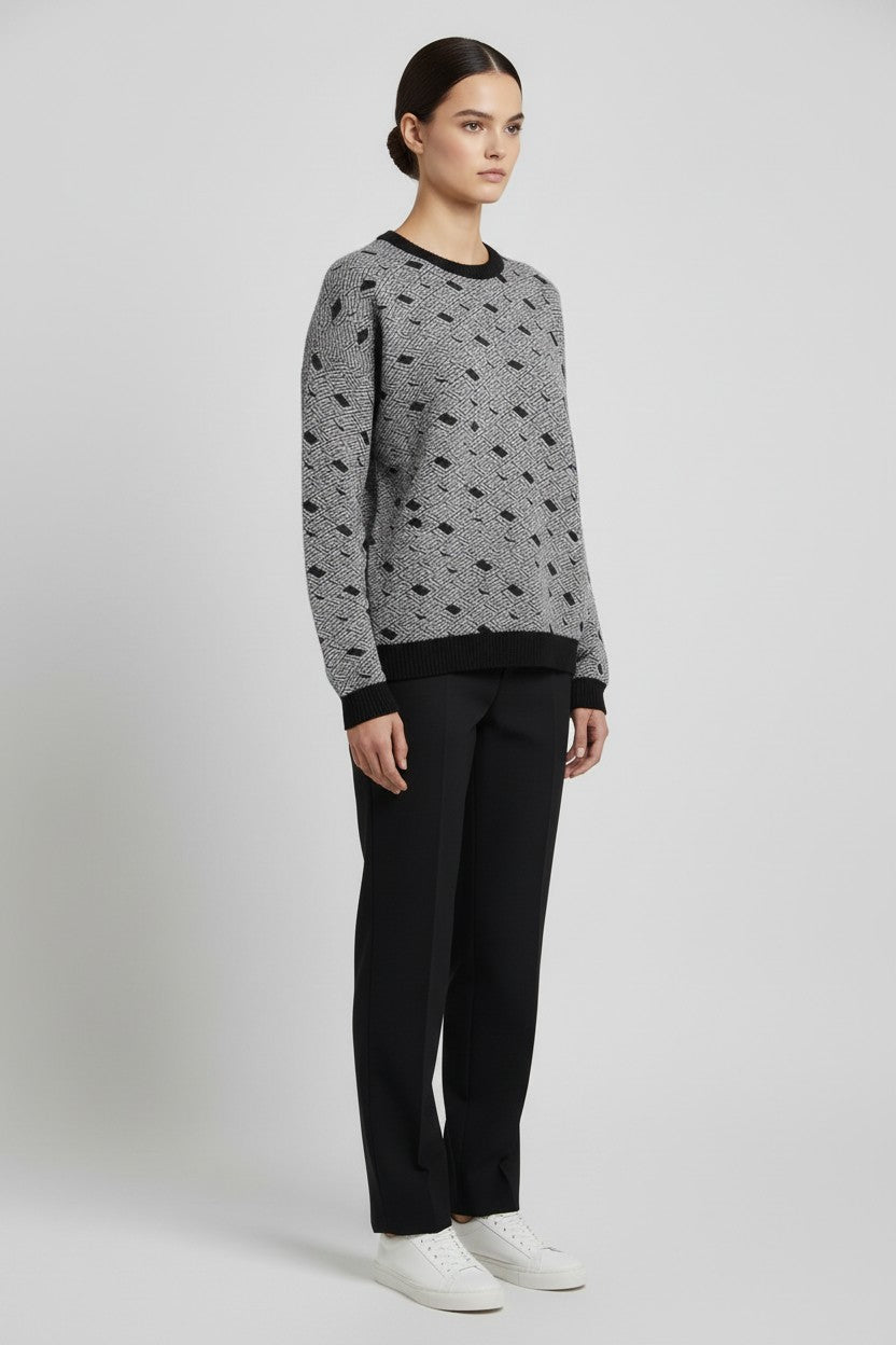 Guess Damen Strickpullover Schwarz Weiß Größe M