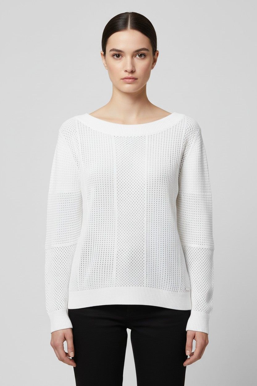 Guess Damen Strickpullover Weiß Größe M