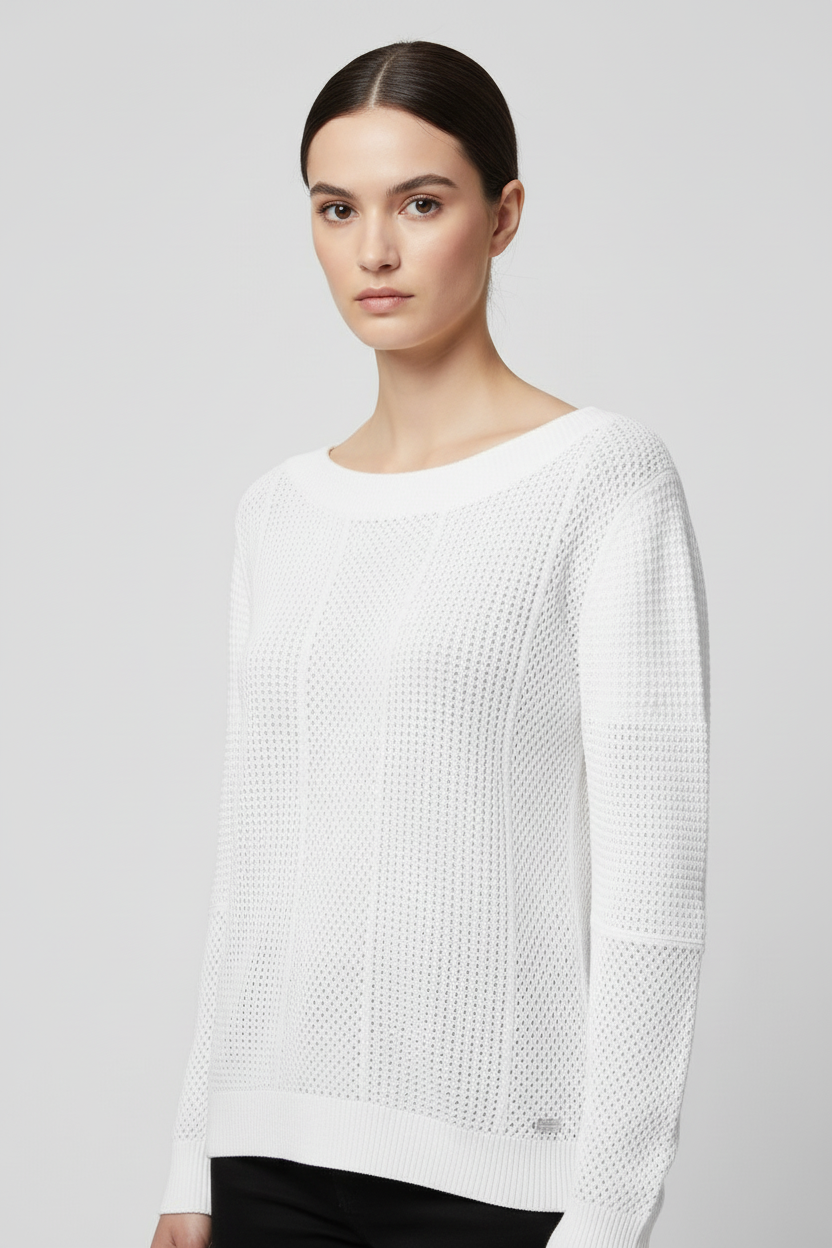 Guess Damen Strickpullover Weiß Größe M