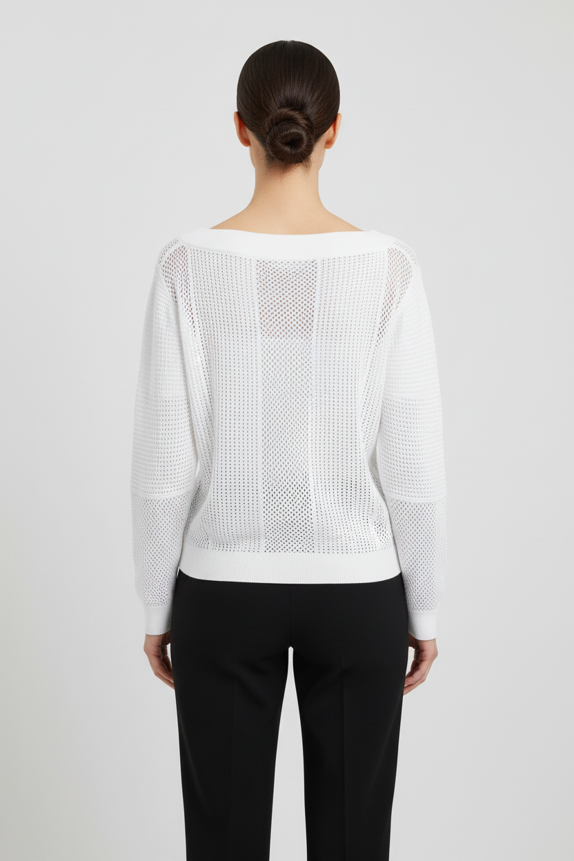 Guess Damen Strickpullover Weiß Größe M