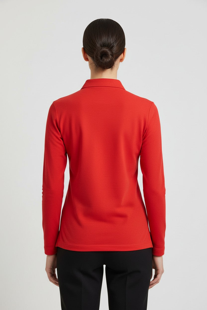 Tommy Hilfiger Damen Rugby Shirt Rot Größe L