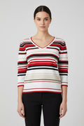 Tommy Hilfiger Damen Strickpullover Rot Weiß Beige Größe L
