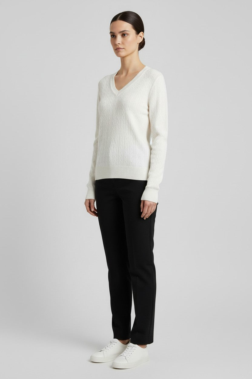 Tommy Hilfiger Damen Strickpullover Weiß Größe M