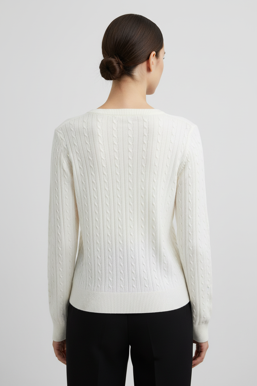 Tommy Hilfiger Damen Strickpullover Weiß Größe M