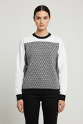 Tommy Hilfiger Damen Strickpullover Weiß Schwarz Größe L