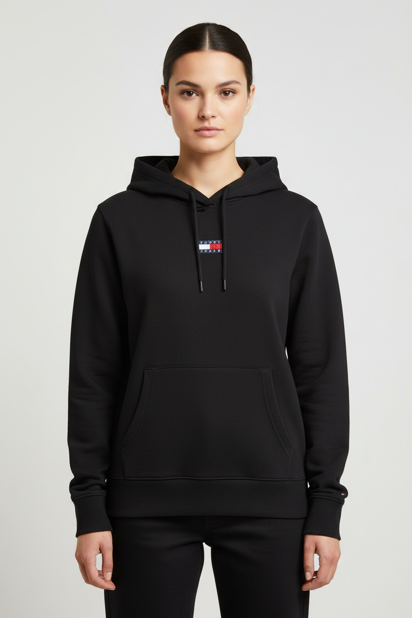 Tommy Hilfiger Jeans Damen Kapuzenpullover Schwarz Größe M