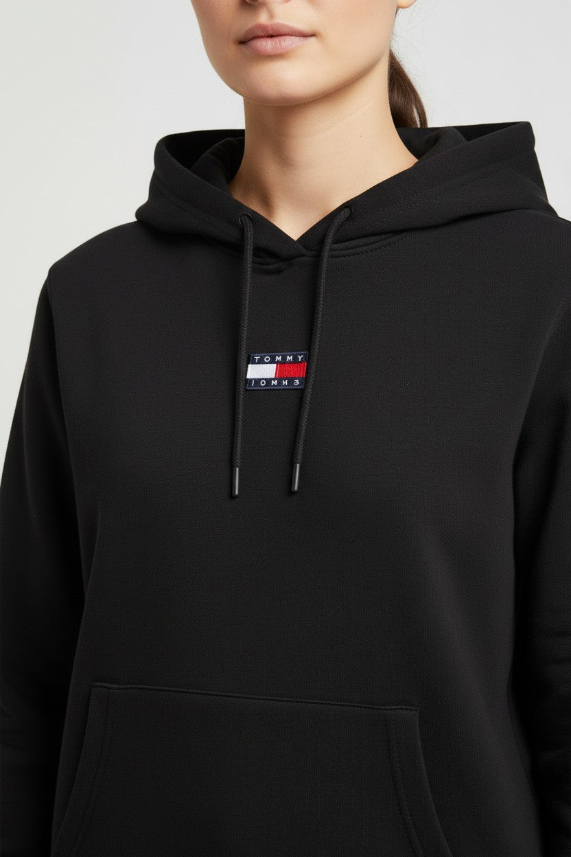 Tommy Hilfiger Jeans Damen Kapuzenpullover Schwarz Größe M