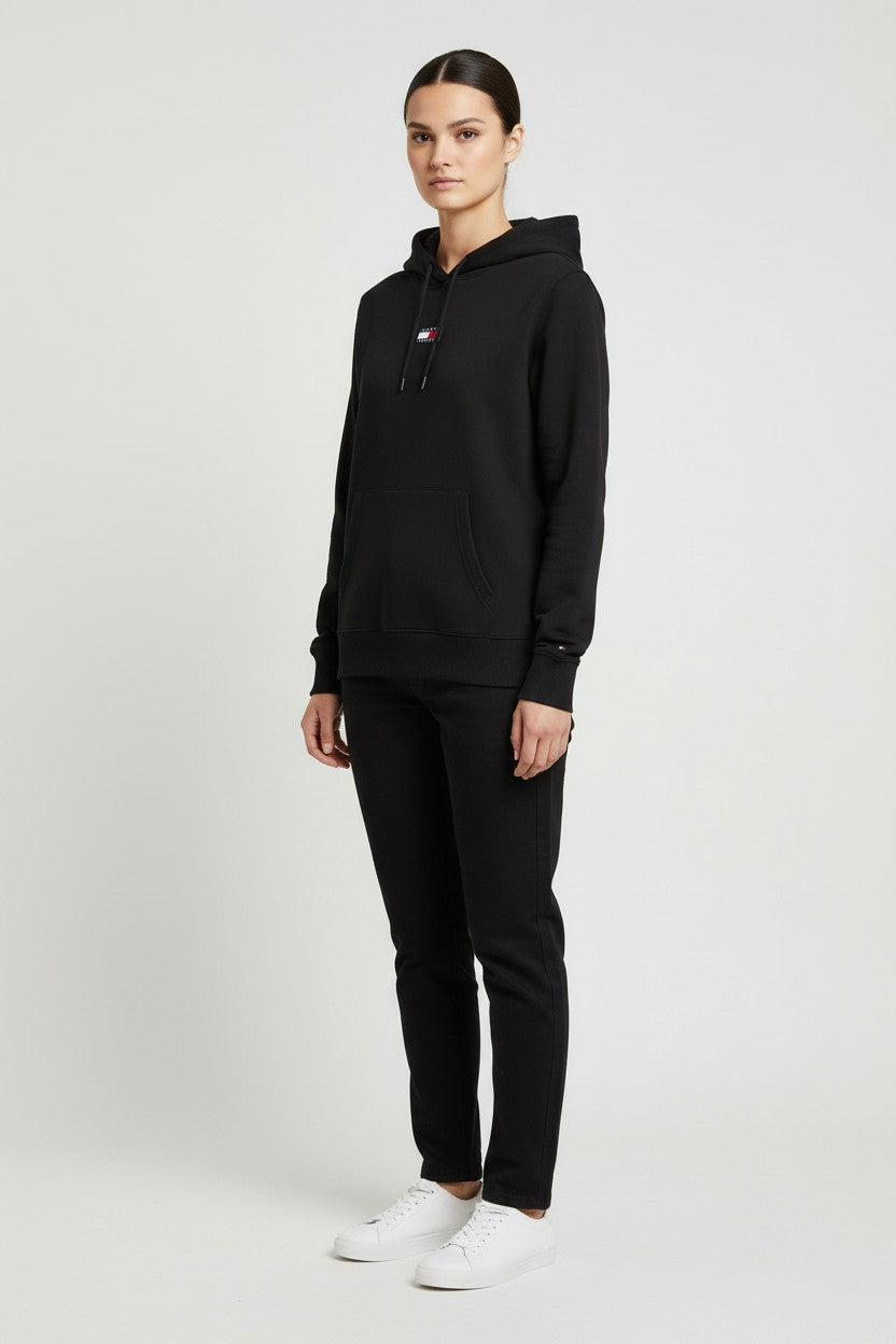 Tommy Hilfiger Jeans Damen Kapuzenpullover Schwarz Größe M