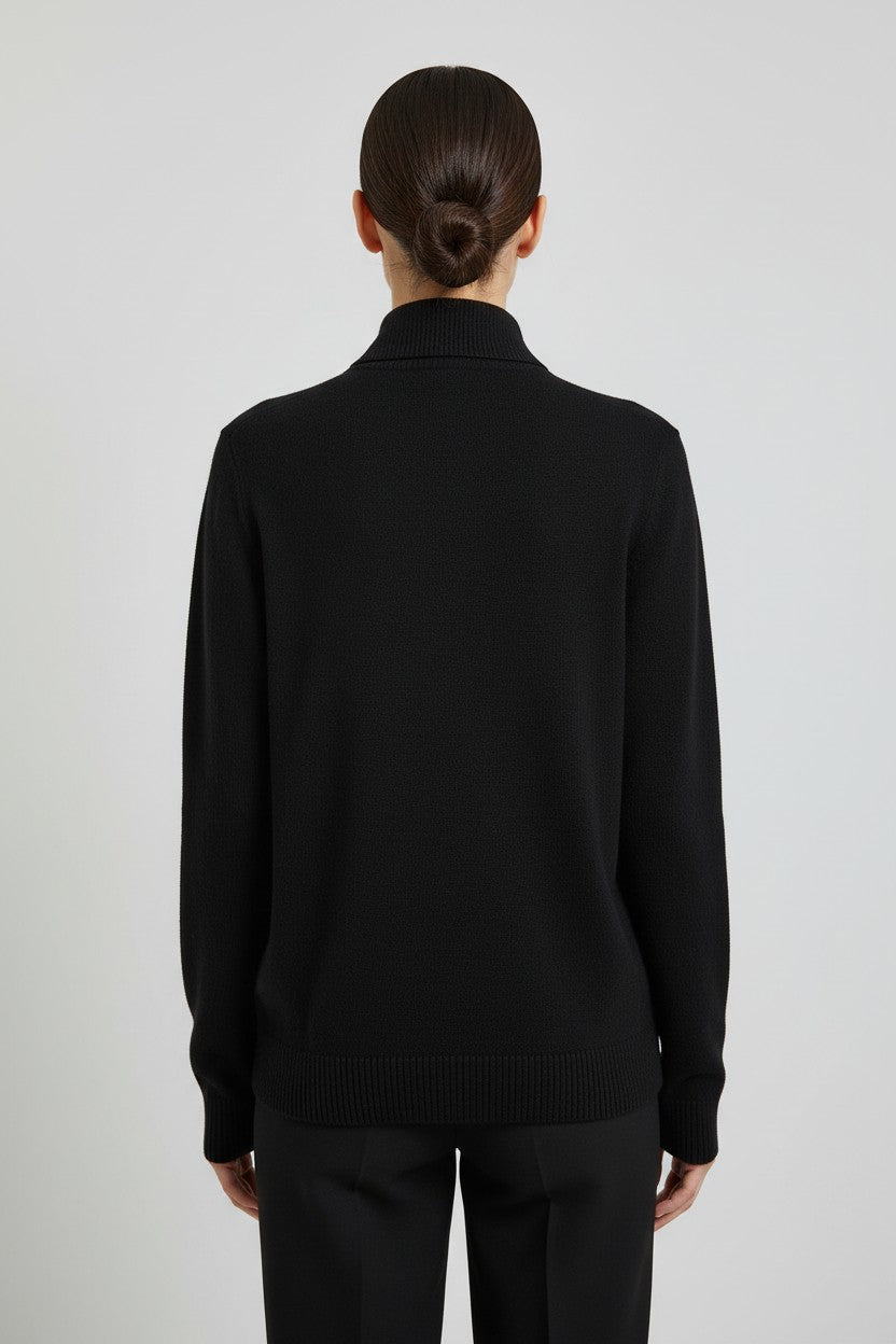 Tommy Hilfiger Jeans Damen Rollkragenpullover Schwarz Größe M