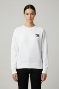 Tommy Hilfiger Jeans Damen Sweatshirt Weiß Größe L